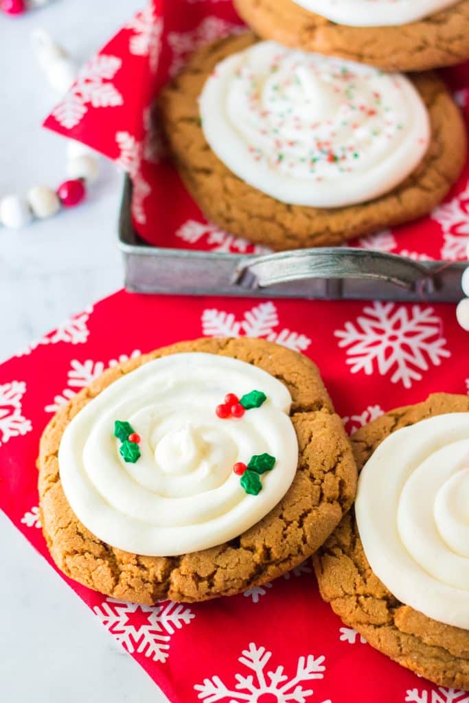 Frosted Gingerbread Cookies plated