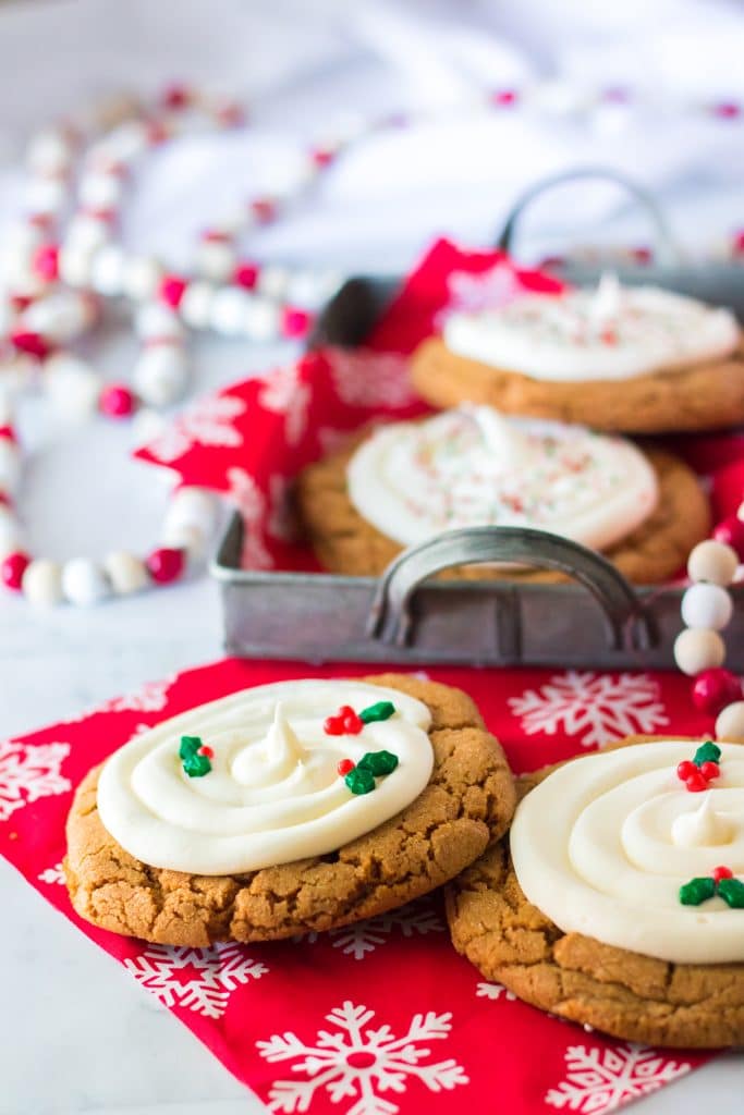 Frosted Gingerbread Cookies plated