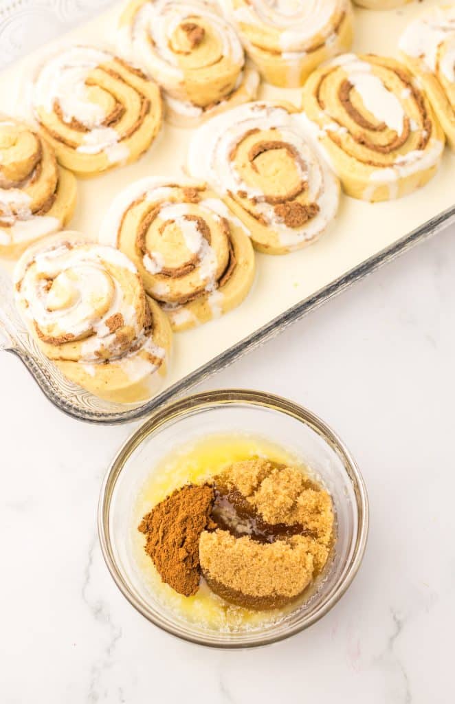 Grinch Cinnamon Rolls topping ingredients