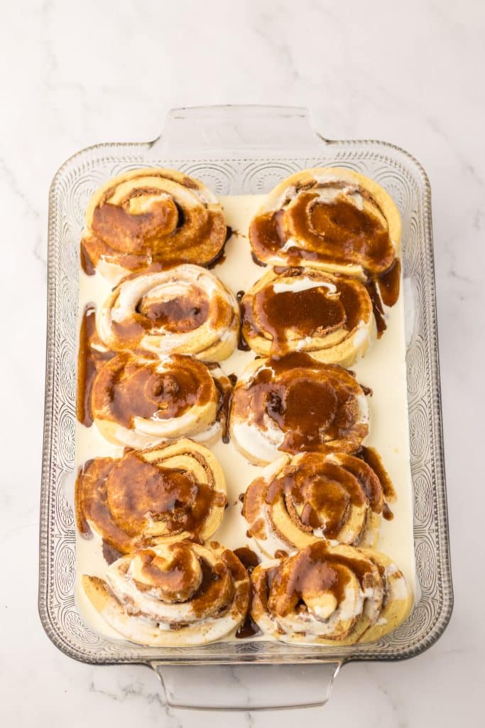 Grinch Cinnamon Rolls ready to bake