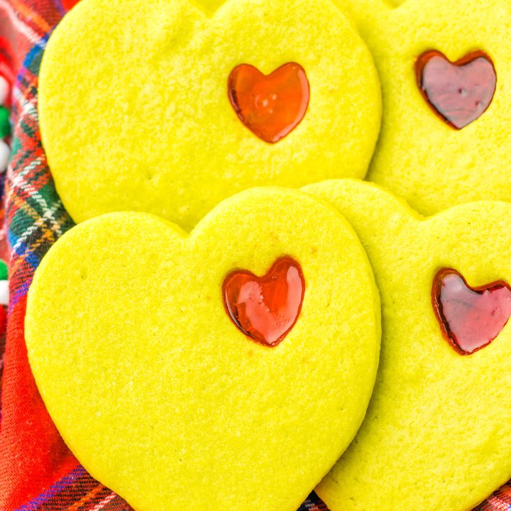 Grinch Stained Glass Cookies plated