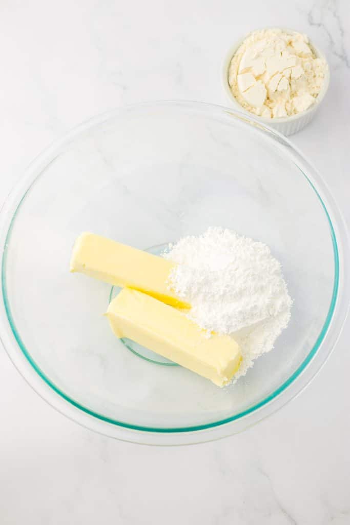Mini Christmas Cookies mix in bowl