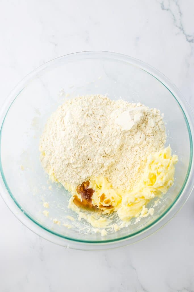 Mini Christmas Cookies mix in bowl