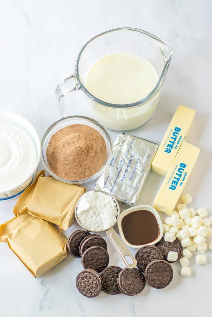 No Bake Hot Chocolate Lush ingredients