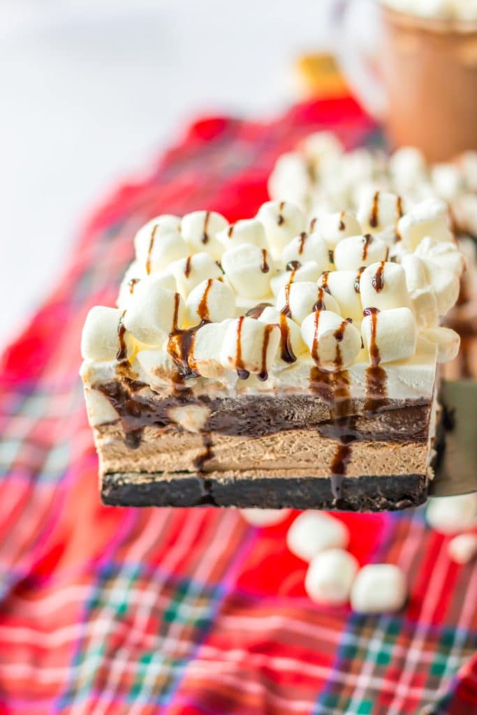 No Bake Hot Chocolate Lush on spatula