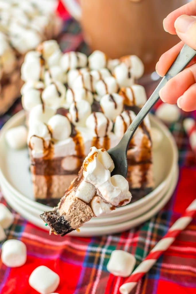 No Bake Hot Chocolate Lush on fork