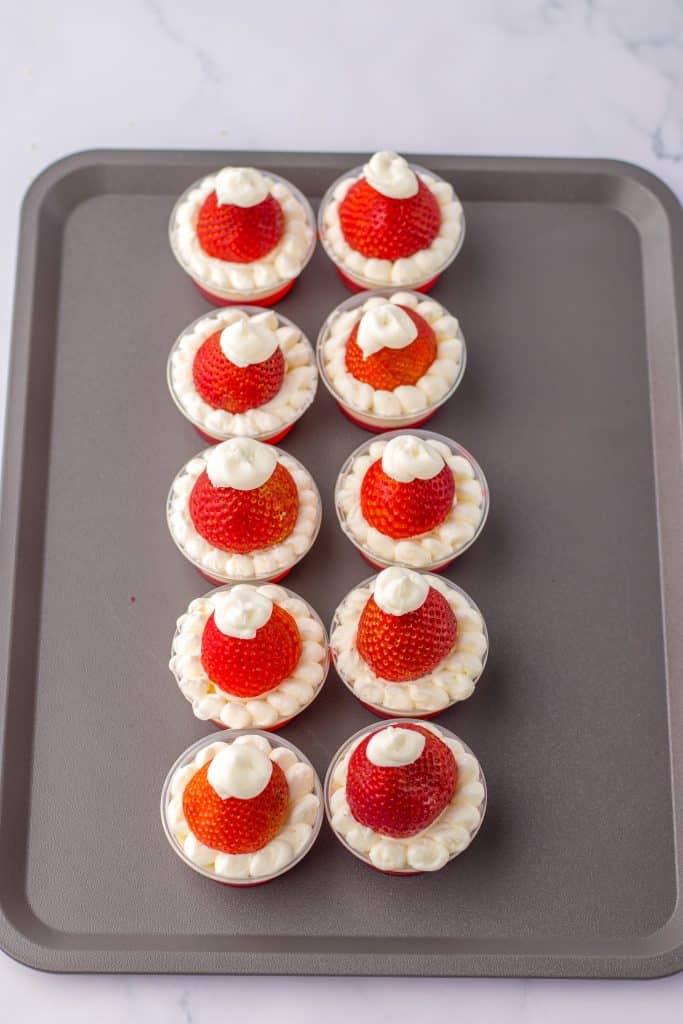 Santa Hat Jello Shots finished