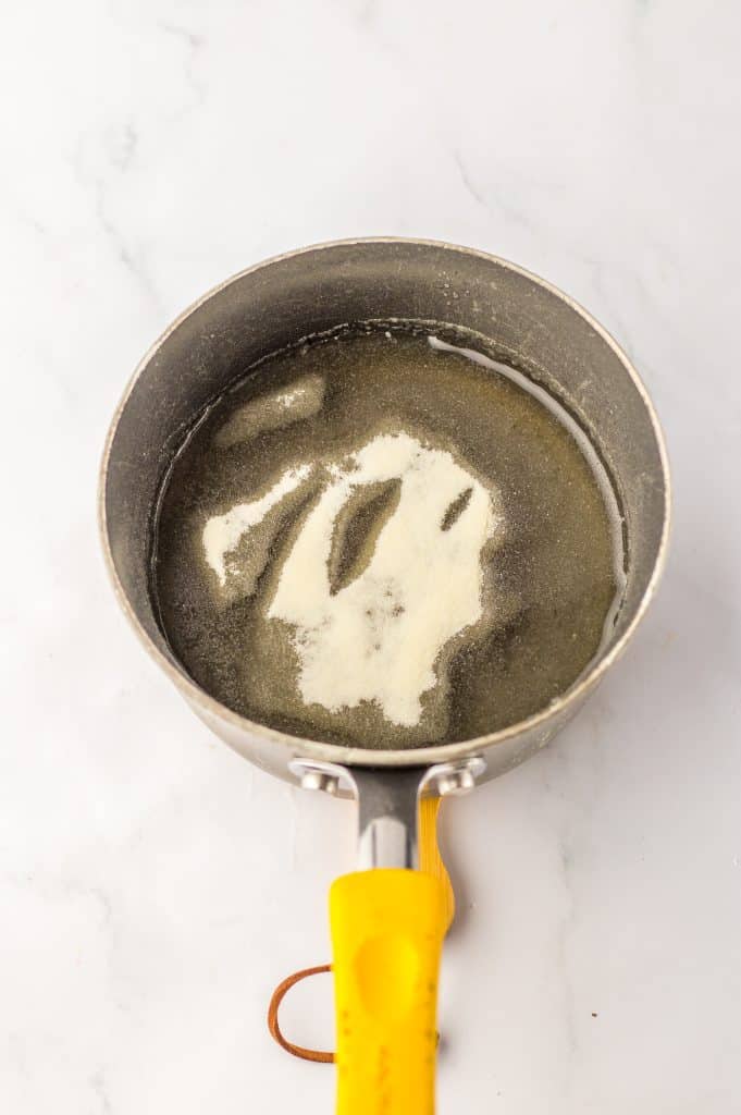 Santa Hat Jello Shots jello in pot