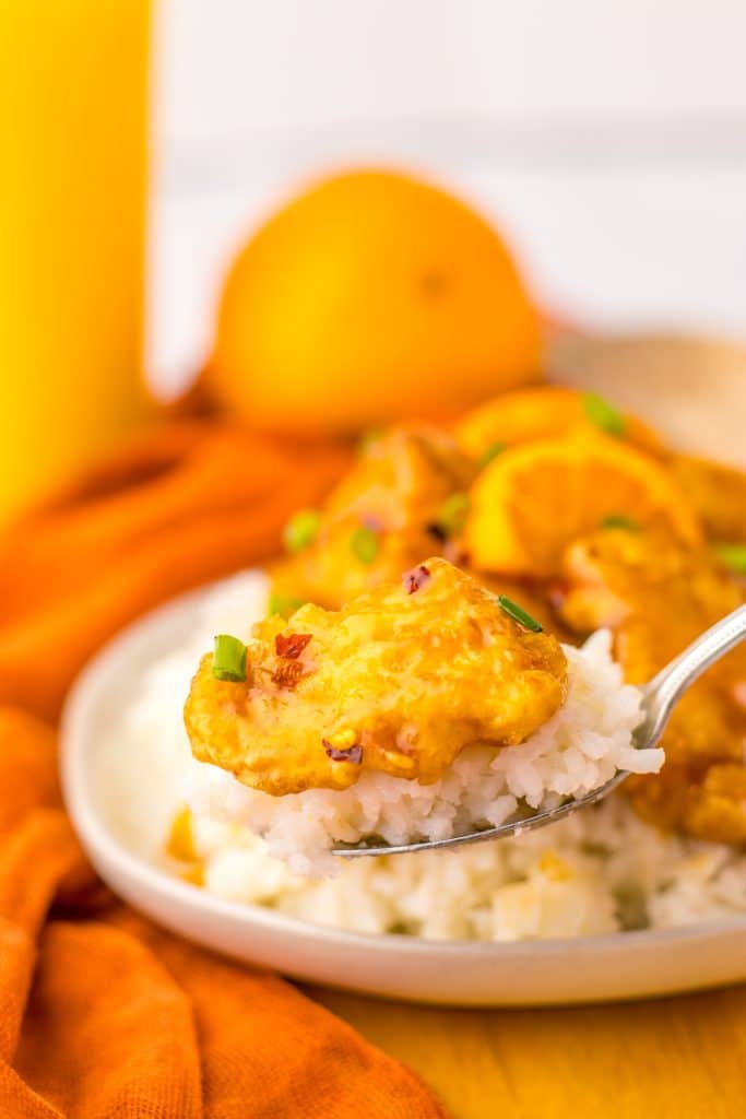 Best Ever Orange Chicken plated