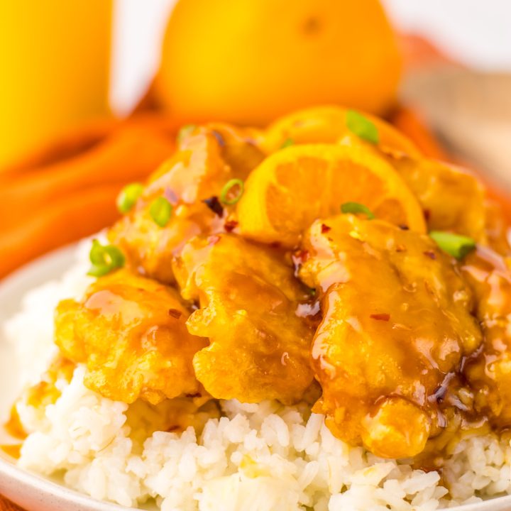 Best Ever Orange Chicken plated