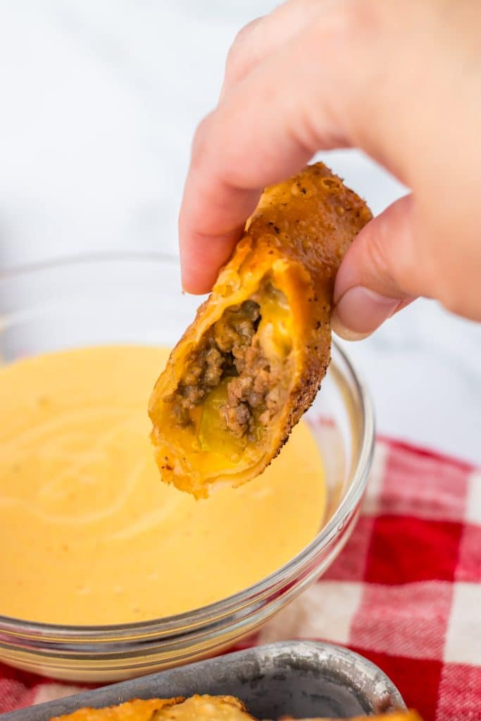 Big Mac Egg Rolls plated