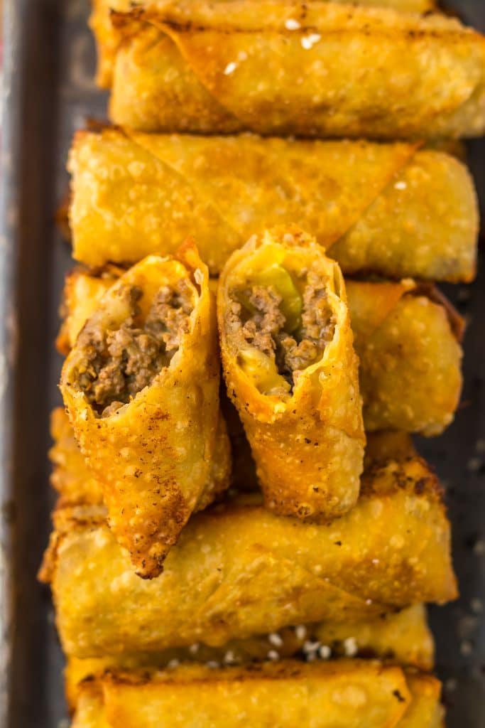 Big Mac Egg Rolls plated