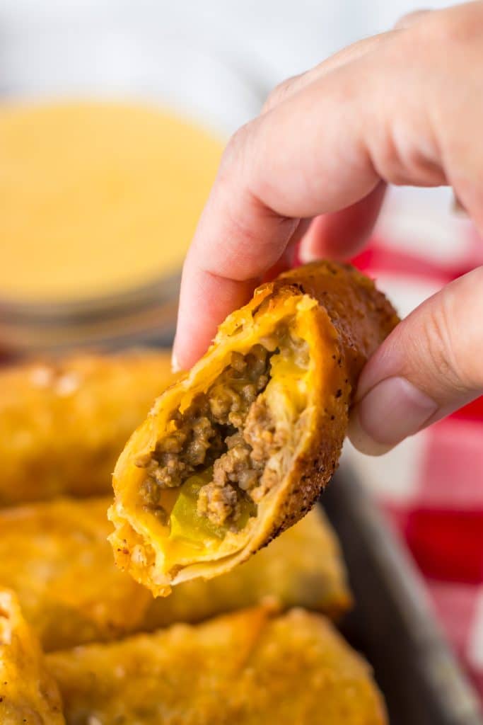 Big Mac Egg Rolls plated