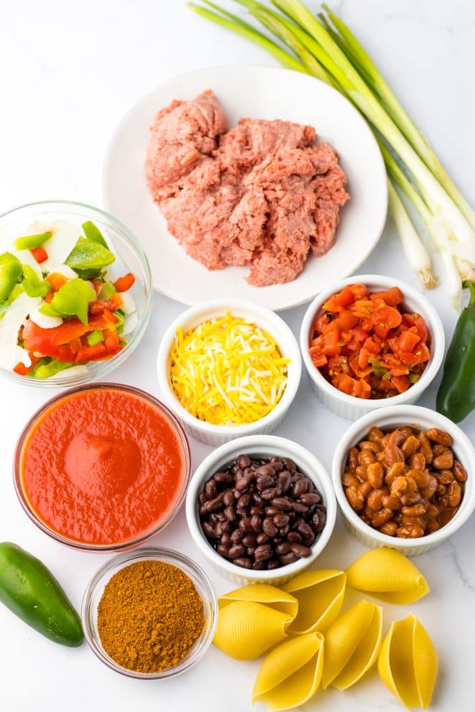 Chili Cheese Stuffed Shells ingredients