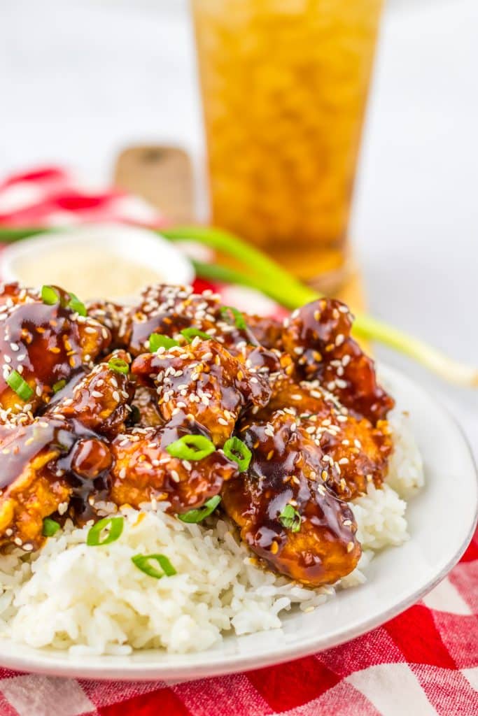 Honey Seasame Chicken plated