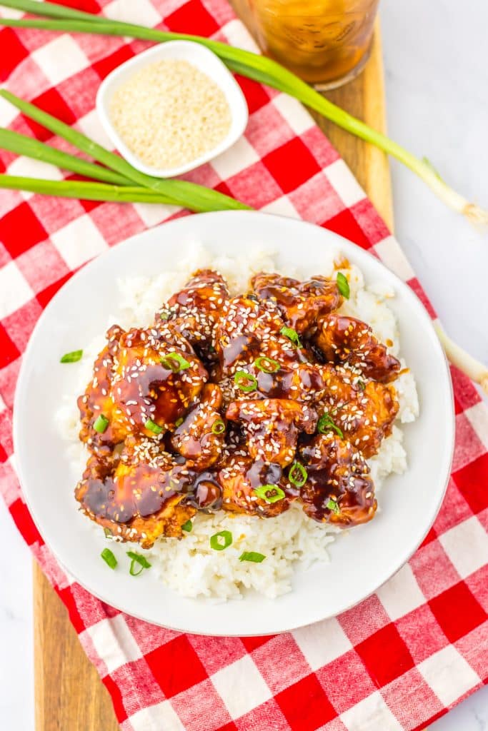 Honey Seasame Chicken plated