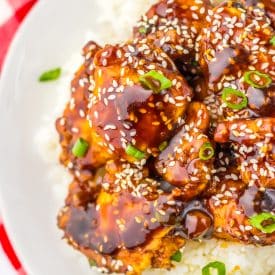 Honey Seasame Chicken plated