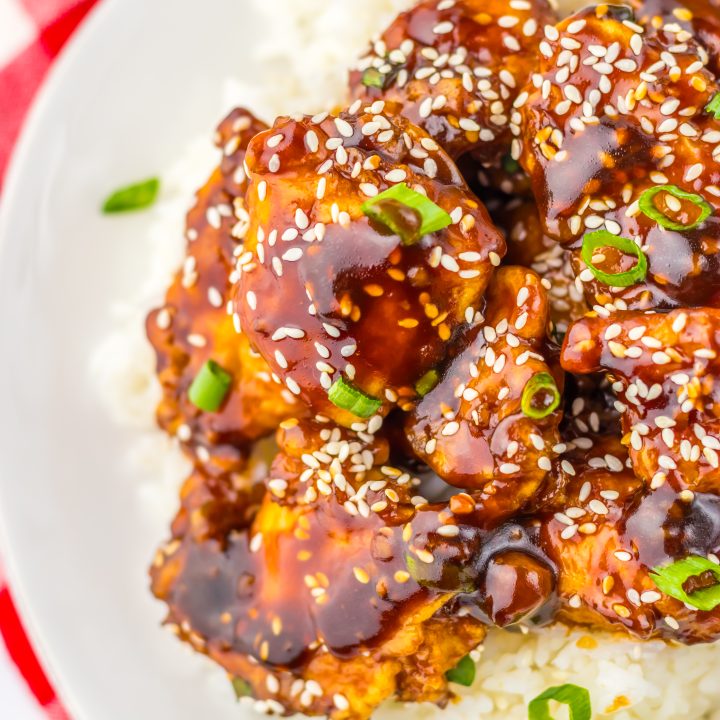 Honey Seasame Chicken plated