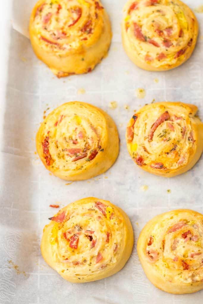 Italian Sub Pinwheels baked