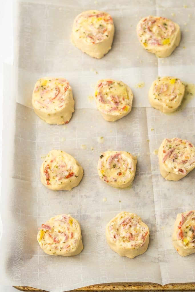 Italian Sub Pinwheels sliced