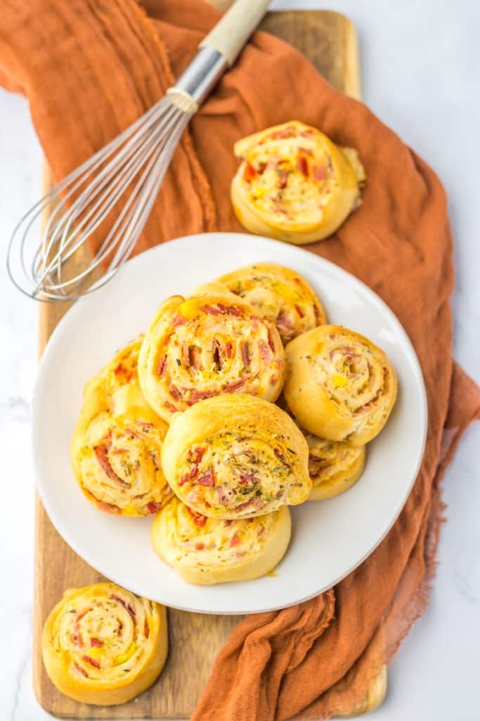 Italian Sub Pinwheels plated