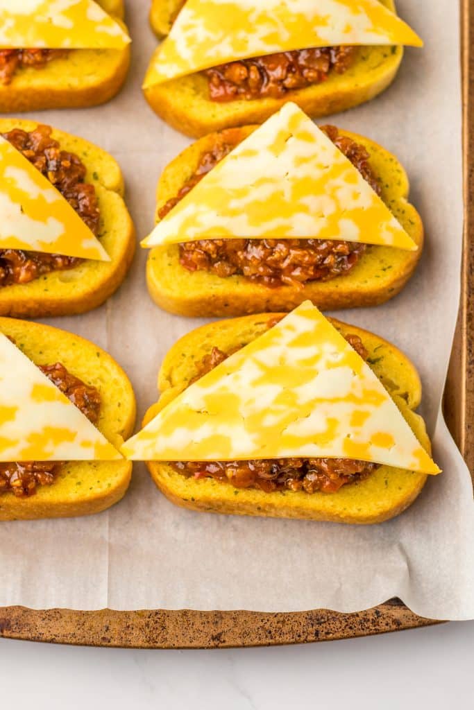 Sloppy Joe Texas Toast before baking