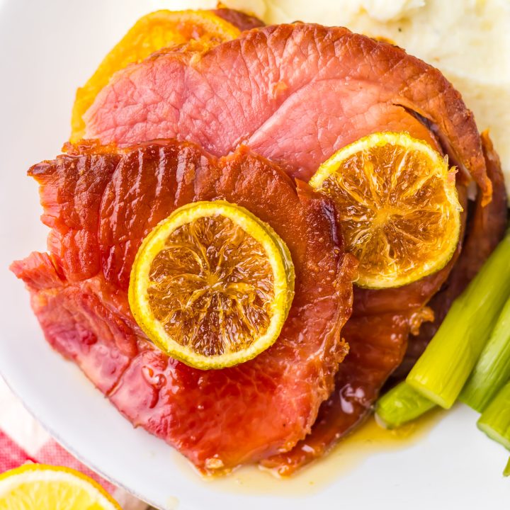 Slow Cooker Lemon Lime Ham plated