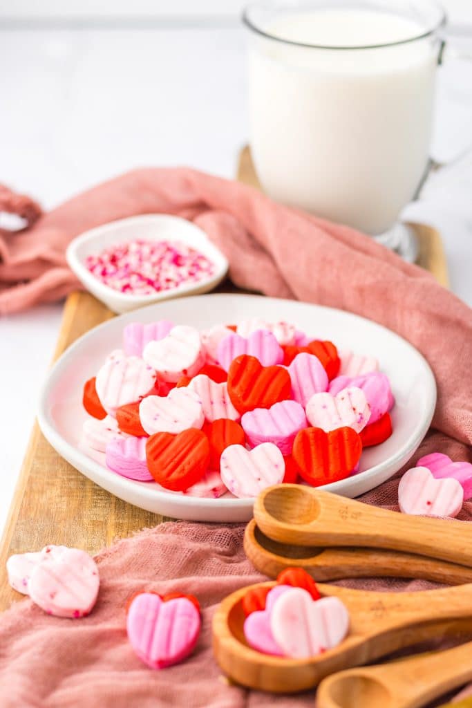 Strawberries and Cream Candies plated