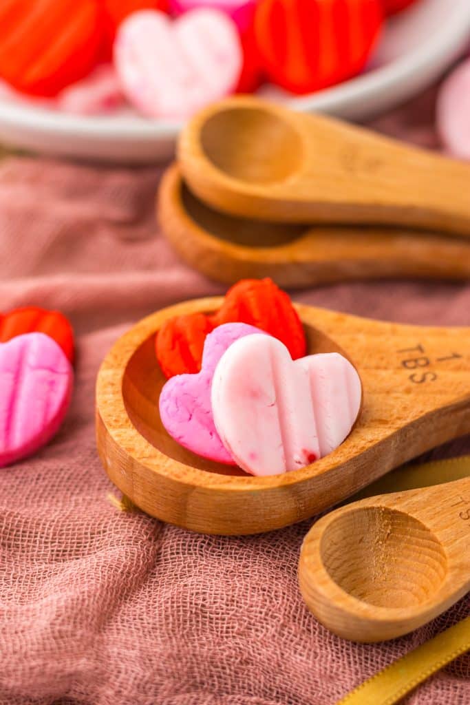Strawberries and Cream Candies in spoon