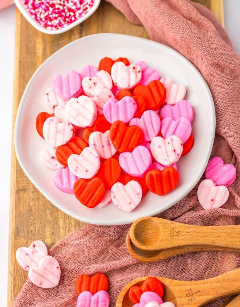 Strawberries and Cream Candies plated
