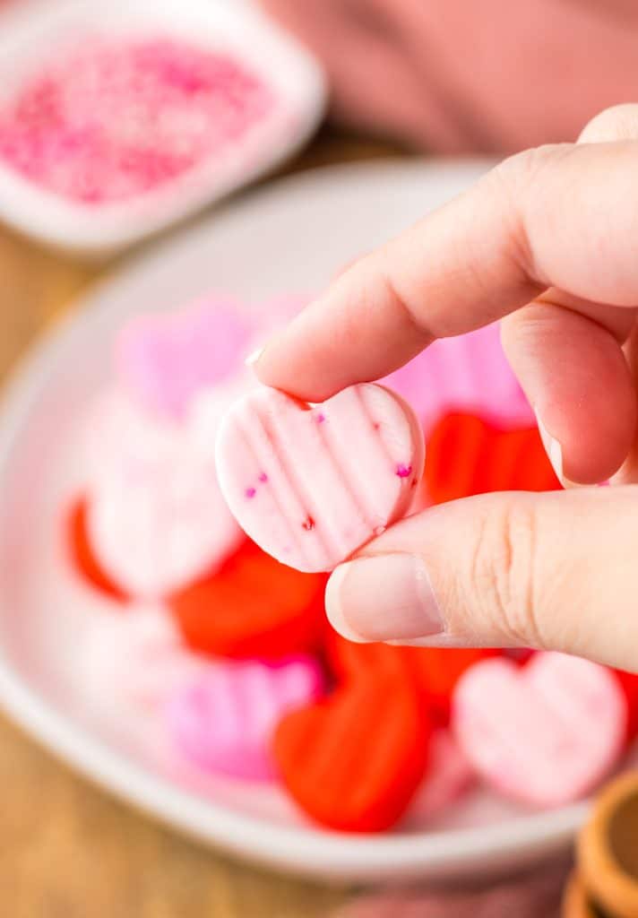 Strawberries and Cream Candies in hand