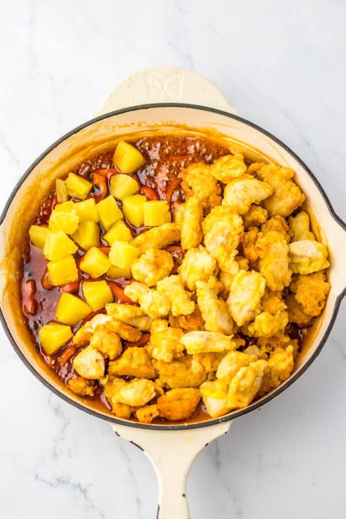 Sweet Chili Chicken in pan