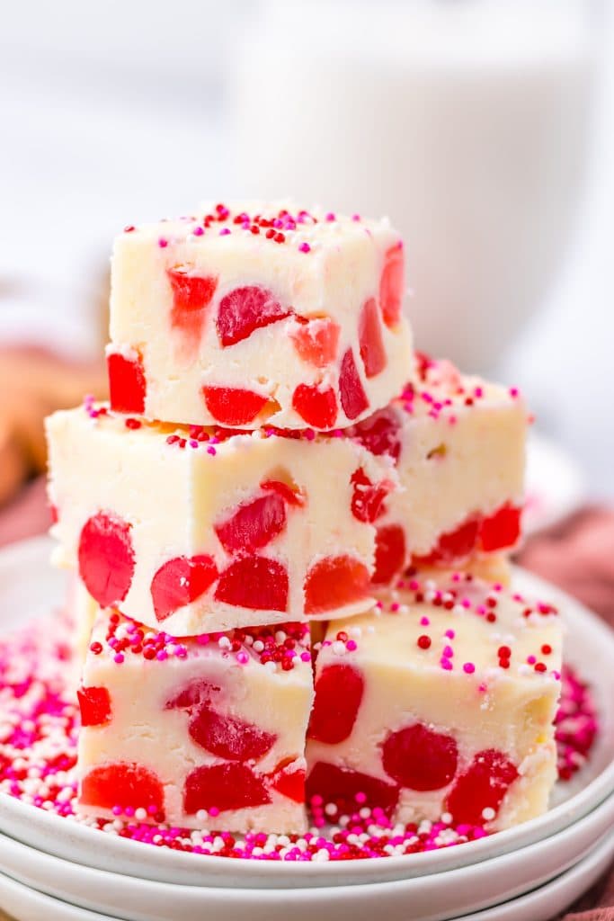 Valentine's Gumdrop Fudge plated