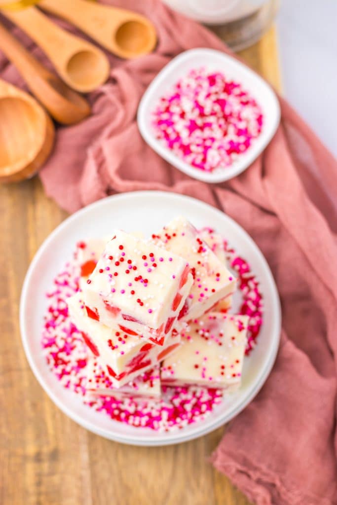 Valentine's Gumdrop Fudge plated