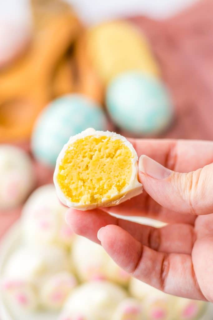 Bunny Butt Lemon Truffles in half