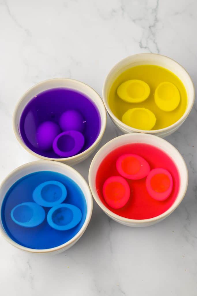 Classic Easter Deviled Eggs dyed