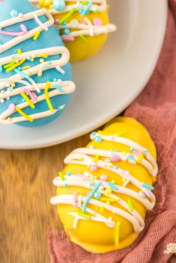 Cookie Dough Egg Truffles plated