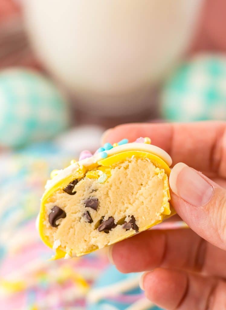 Cookie Dough Egg Truffles in hand