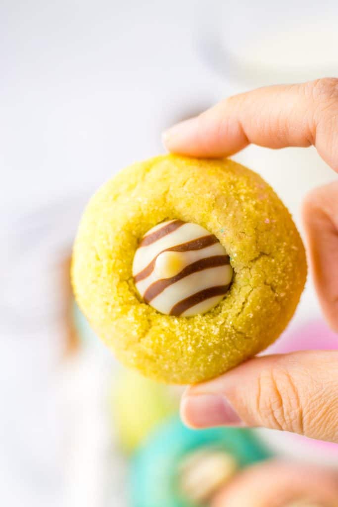 Easter Blossom Cookies in hand