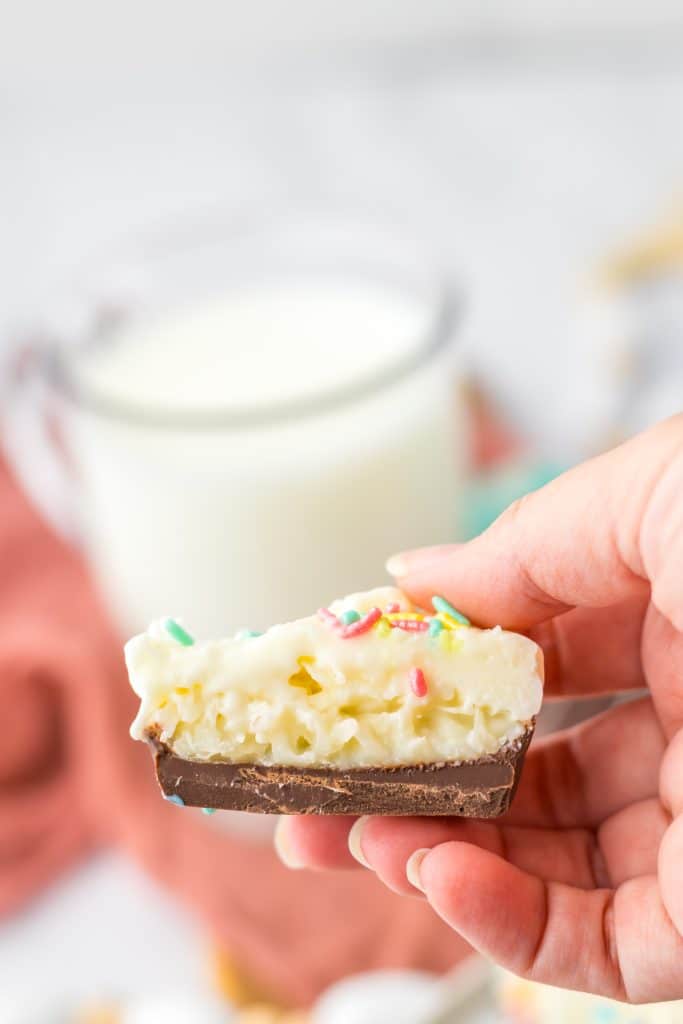 Easter Coconut Cups in half