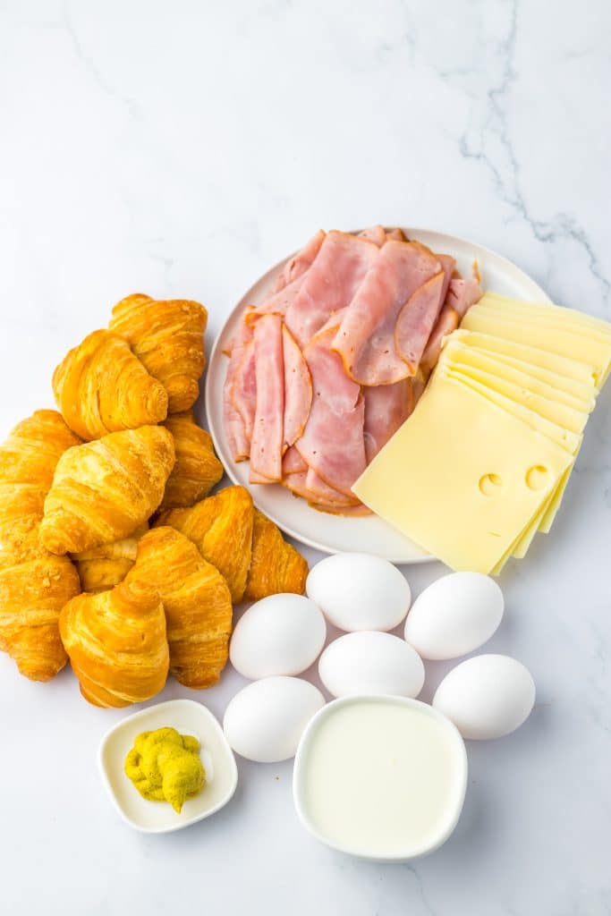 Ham and Swiss Croissant Bake ingredients