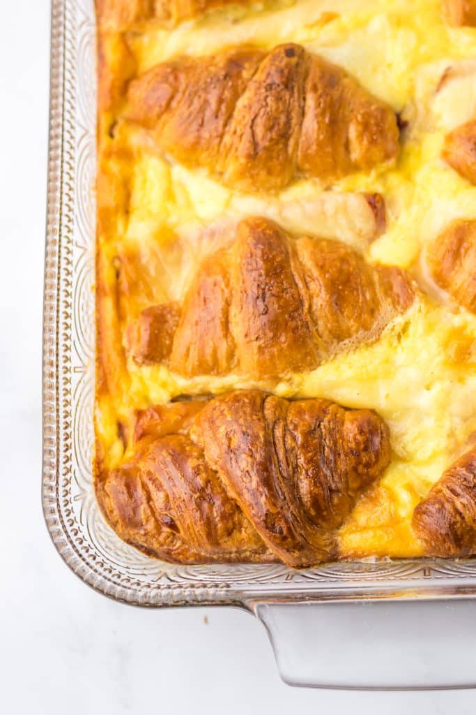 Ham and Swiss Croissant Bake baked
