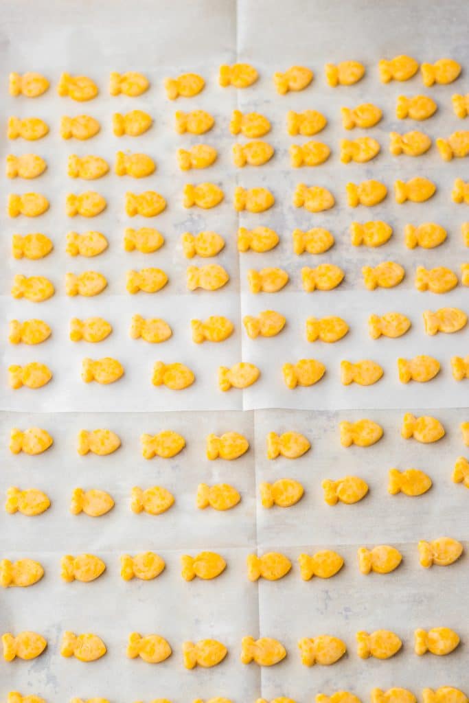 Homemade Goldfish Crackers cut out