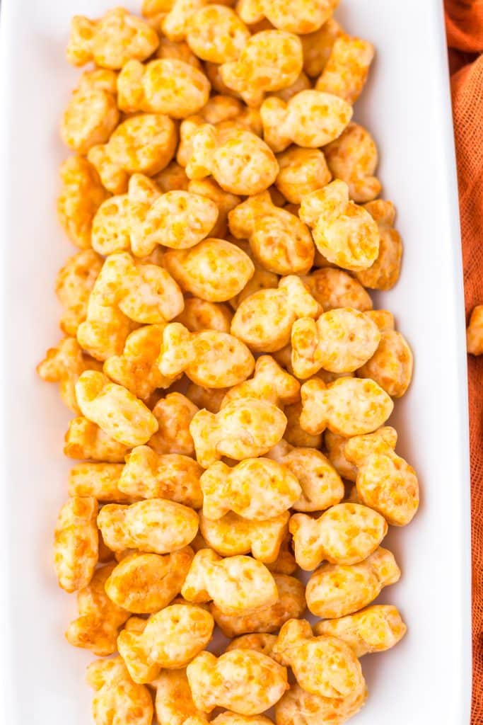 Homemade Goldfish Crackers close up