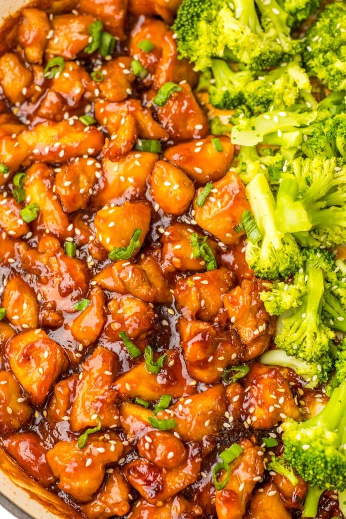 Mall Bourbon Chicken in pan