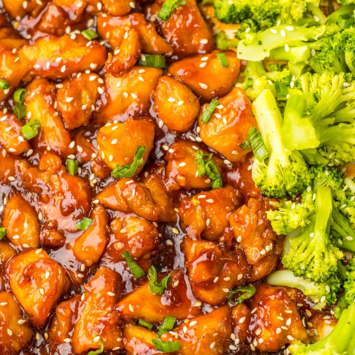 Mall Bourbon Chicken in pan