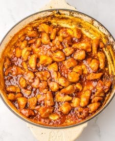 Mall Bourbon Chicken in pan