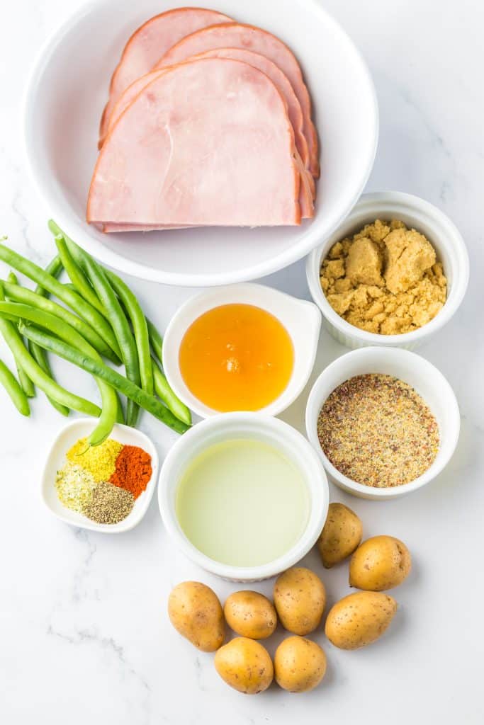 Sheet Pan Ham Steak Dinner ingredients