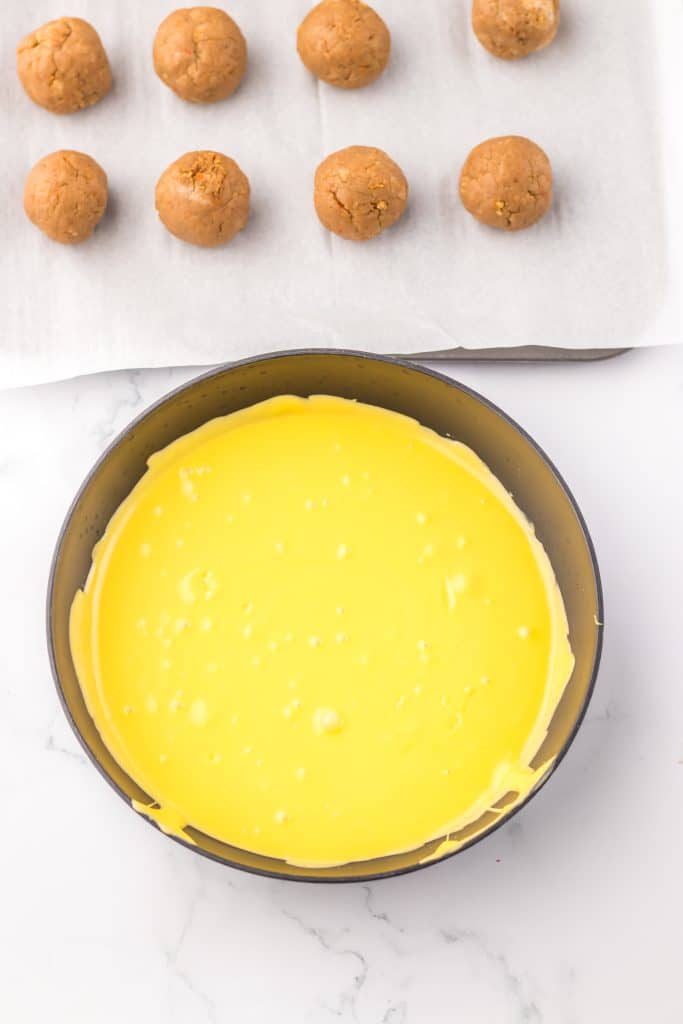 Carrot Cake Chick Truffles melted chocolate