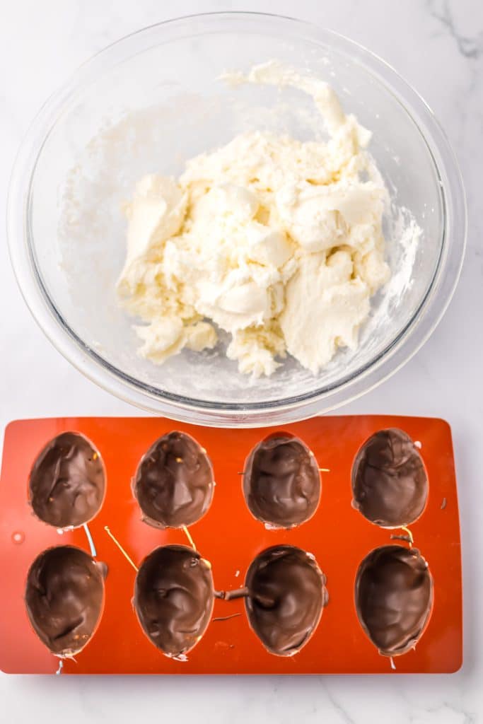 Easter Marshmallow Eggs in mold